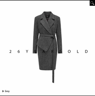 领一体羊毛连衣裙 26收腰西装