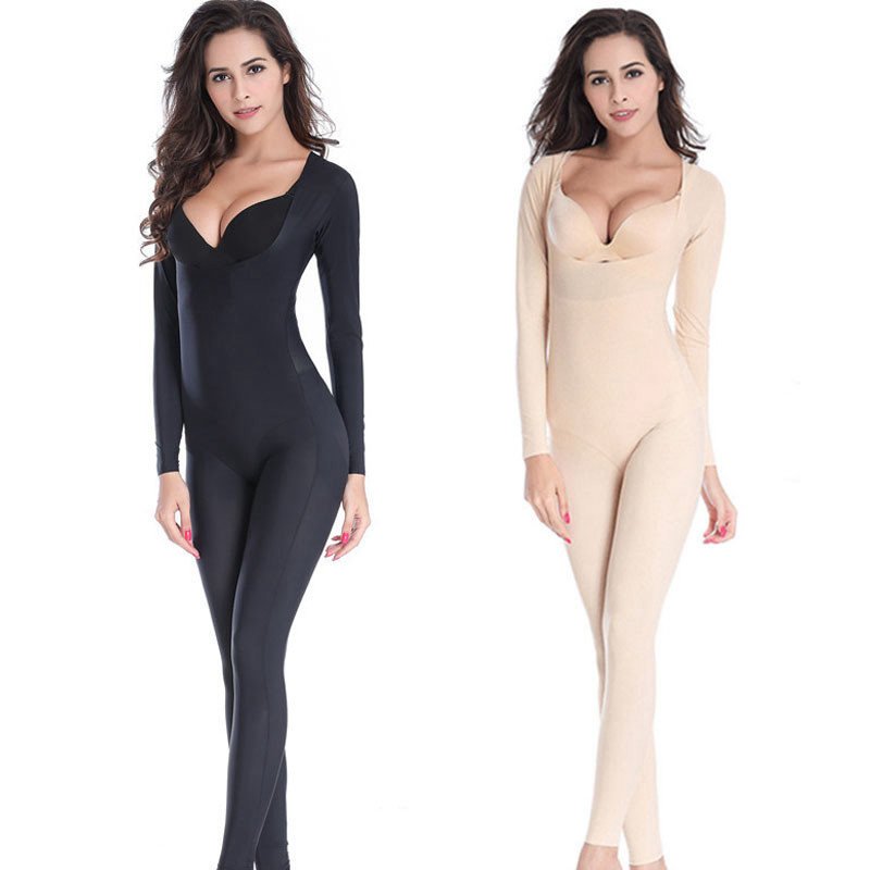 西施尔新款塑身衣连体衣美体衣全身长袖收腹无痕秋冬保暖女束身衣