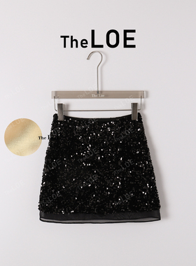 骆衣衣TheLOE/【bulingbuling】气质时尚亮片短裙女百搭显瘦裙子
