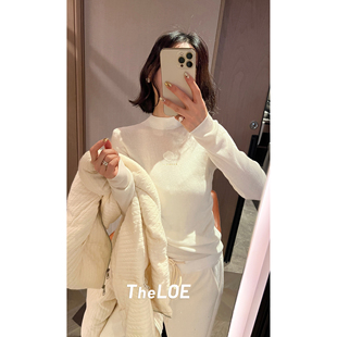 骆衣衣TheLOE 羊绒羊毛山茶花套头针织打底衫