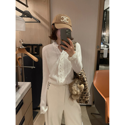 骆衣衣TheLOE/羊绒羊毛莫代尔温柔气质减龄镂空针织羊毛衫