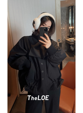 骆衣衣TheLOE/【中空纱大白鹅】休闲百搭单排扣轻羽绒服