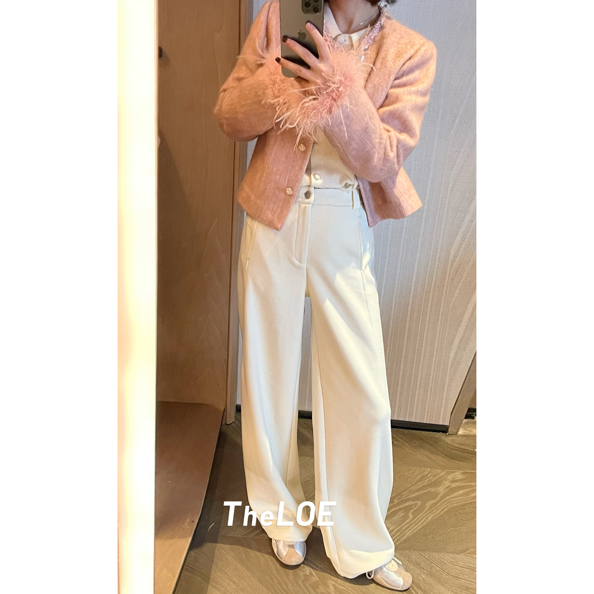 骆衣衣TheLOE/莱赛尔羊毛复古简约宽松高腰休闲长裤