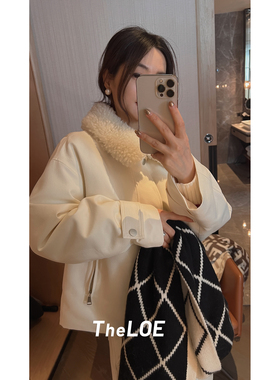 骆衣衣TheLOE/90白鹅绒桑蚕丝极简休闲羊毛领百搭羽绒服
