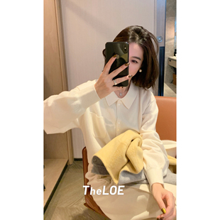 针织衬衫 骆衣衣TheLOE 百分百羊毛POLO领简约百搭减龄时尚