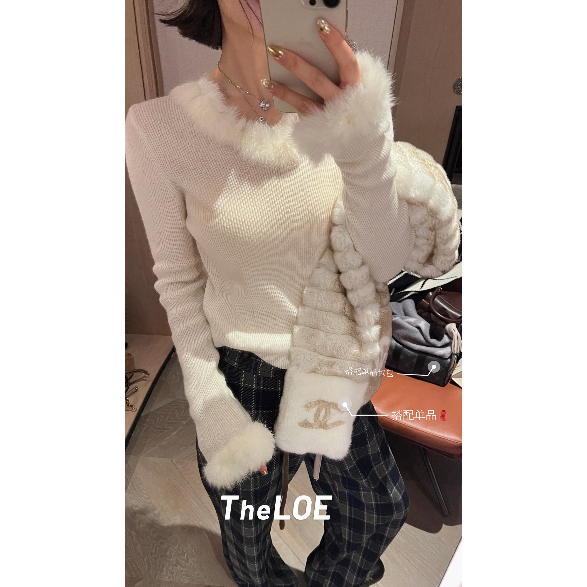 骆衣衣TheLOE/【冰岛甜梦】纯羊毛兔毛毛衣196g-203g套头针织,女装/女士精品,毛针织衫,淘宝优惠券,粉丝福利购,淘宝优惠卷