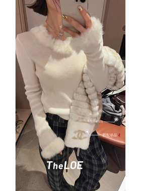 骆衣衣TheLOE/【冰岛甜梦】纯羊毛兔毛毛衣196g-203g套头针织