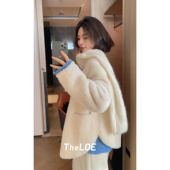 骆衣衣TheLOE 百分百羊毛克重856g气质温暖减龄V领外套