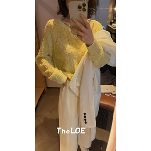骆衣衣TheLOE/[暖春旋律]亚麻莱赛尔慵懒感针织衫