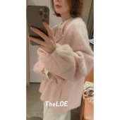 660g单扣设计感针织开衫 骆衣衣TheLOE 真丝羊绒羊毛大衣