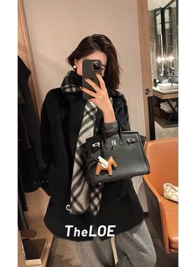 骆衣衣TheLOE/贝贝羊驼毛羊毛高级感西装领双排扣苏力大衣