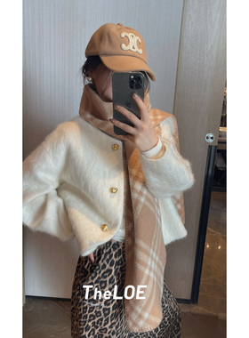 骆衣衣TheLOE/羊绒羊毛圆领百搭休闲小金扣外套