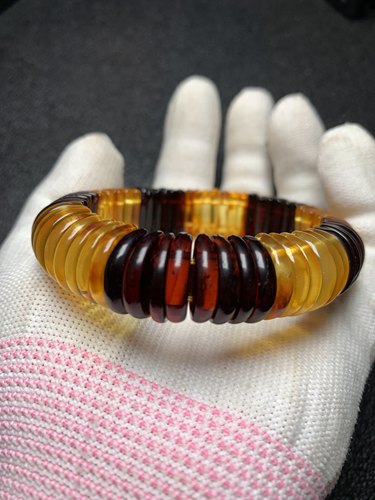 琥珀蜜蜡金珀血珀多宝半月珠手镯手链