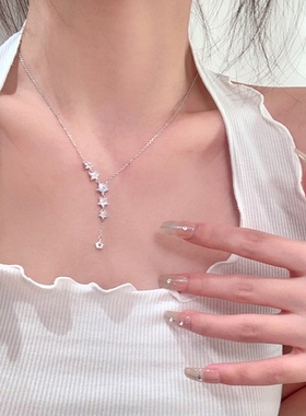 锆石五角星项链女设计感小众个性简约百搭气质时尚复古颈链锁骨链