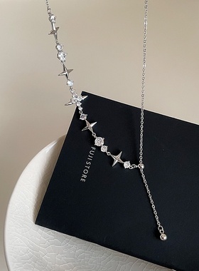 锆石星芒金属项链女韩国小众设计个性简约百搭气质时尚颈链锁骨链