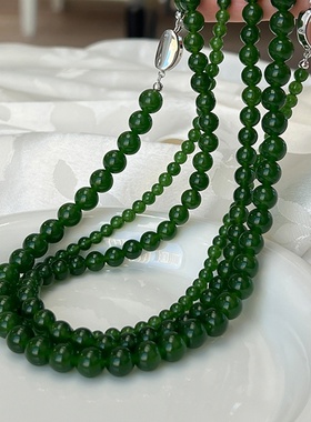 新中式国风绿玛瑙串珠项链女清新显白气质简约个性百搭颈链锁骨链
