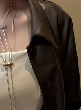 韩国小众抽拉式哑光金属项链女简约轻奢优雅气质百搭颈链毛衣链