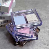 HERORANGE 珠光大地色眼影 双双拼色眼影盘哑光碎闪防水防汗迷你版