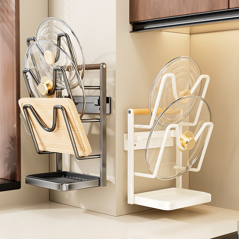 厨房置物架免打孔厨房置物架壁挂式多功能放置器砧板菜板收纳架神,厨房/烹饪用具,锅盖架/锅盖收纳垫,淘宝优惠券,粉丝福利购,淘宝优惠卷