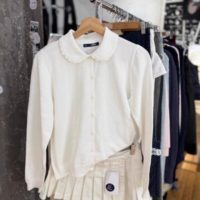 Brandybm白色娃娃领花边