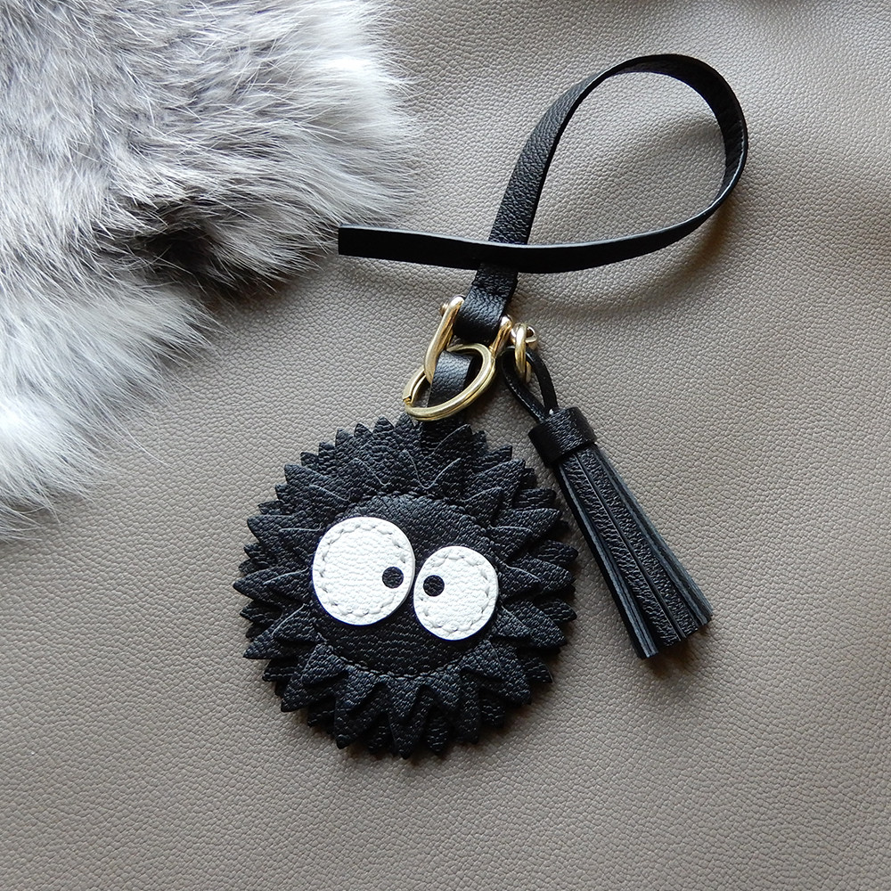 煤球灰尘精灵挂饰包挂钥匙扣纯手工法羊真皮卡通可爱生日礼物定制