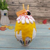 仿真网红创意楠火锅同款 雪花冰碗绵绵冰模型商场专柜展示拍摄道具