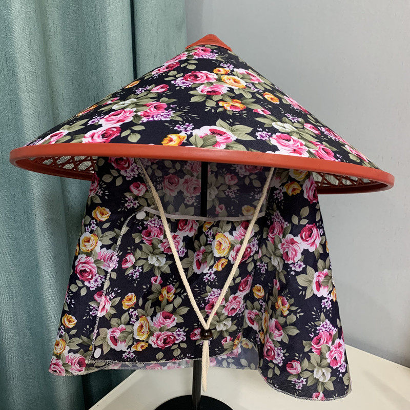 夏季防晒防雨塑料帽大帽檐遮阳护脖披肩帽田园干活遮脸上山采茶帽