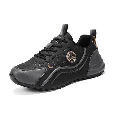 火枪手2025冬季新款黑色鞋子轻奢休闲鞋舒适透气防滑耐运动鞋