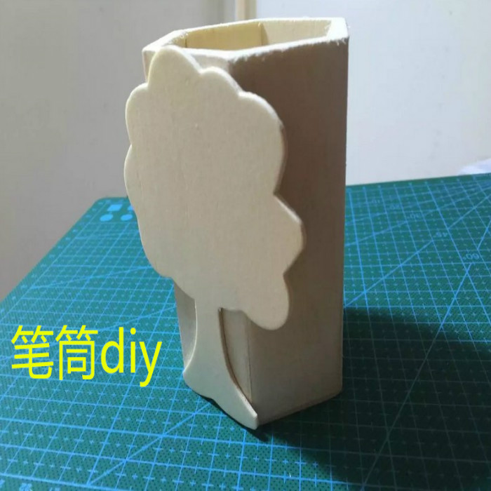 儿童DIY手工笔筒白坯木质制作