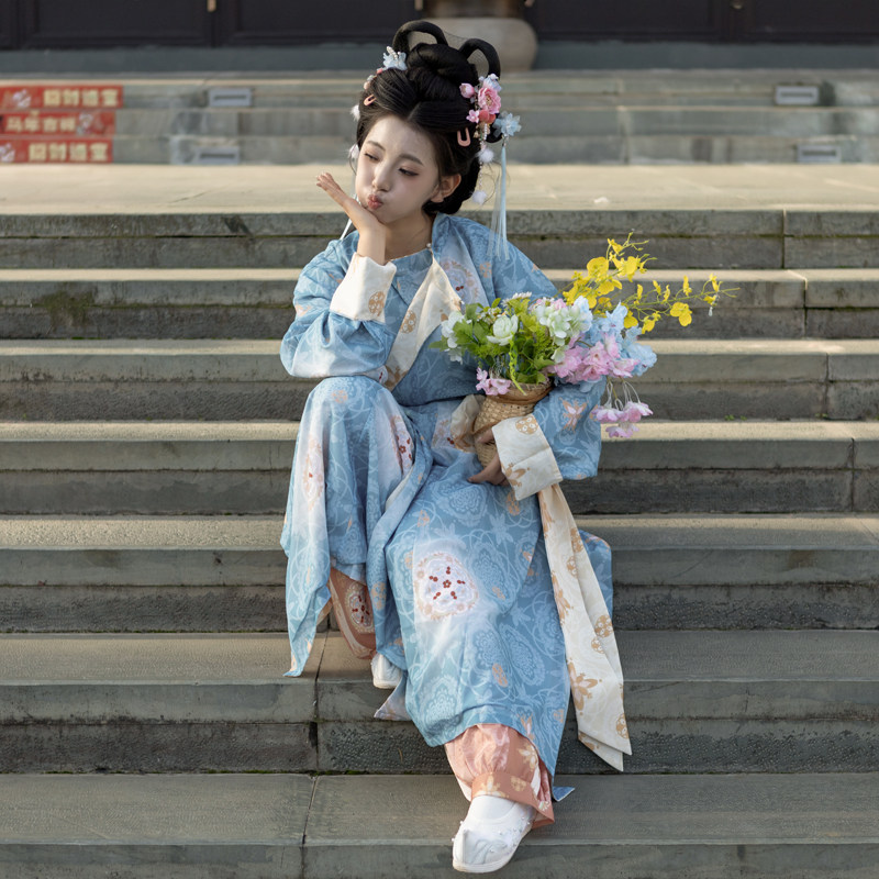 原创唐制汉服圆领袍套装复原款