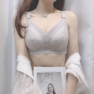 全罩杯内衣女薄款无钢圈大码文胸大胸显小聚拢夏季胖MM收副乳胸罩