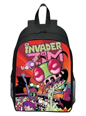 新品印花外星入侵者ZIM书包学生 卡通Invader Zim双肩背包123年级