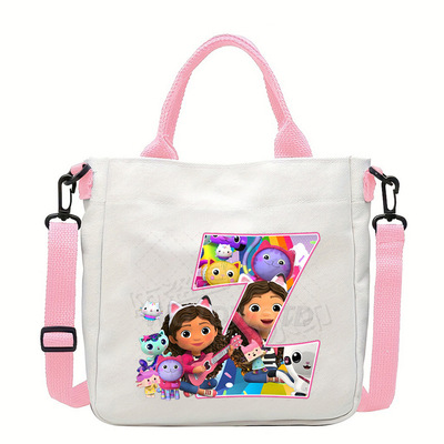 Gabby字母印花帆布手提包