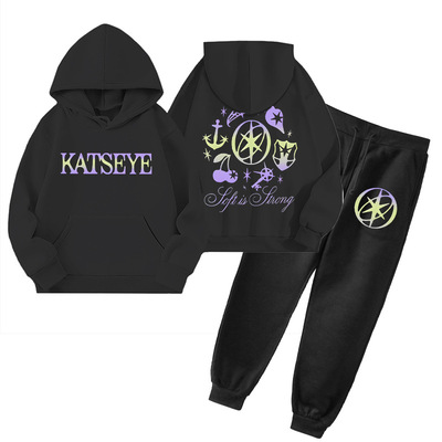 Katseye儿童加绒卫衣套装