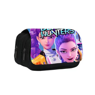 猎魔女团印花双层笔袋KPop Demon Hunters学生铅笔文具袋