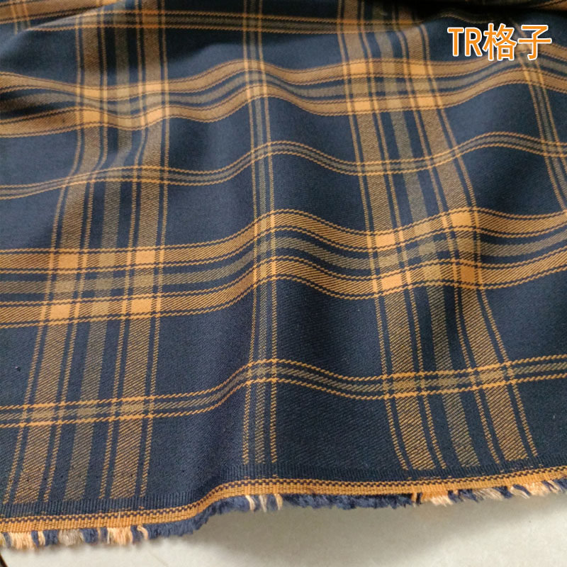 日本进口黑白格子布料经典高端色织tr大格子春秋衬衫西装裙子面料