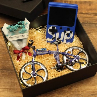 8折叠山地自行车模型仿真合金单车玩具车生日礼物男生收藏摆件