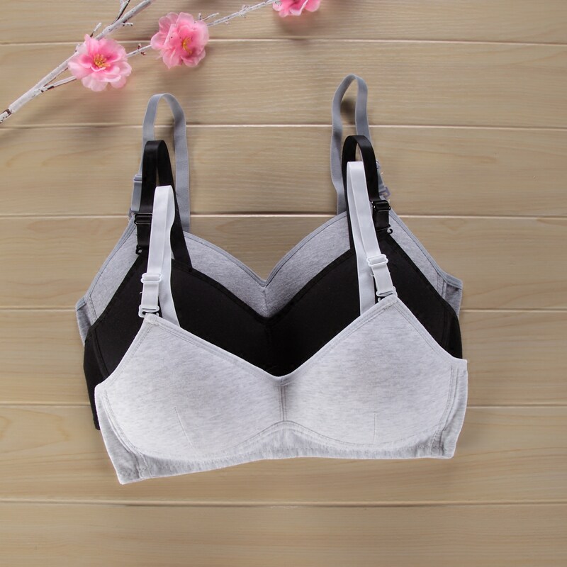 包邮纯棉薄款少女跑步防震运动型文胸 无钢圈聚拢学生内衣薄模杯
