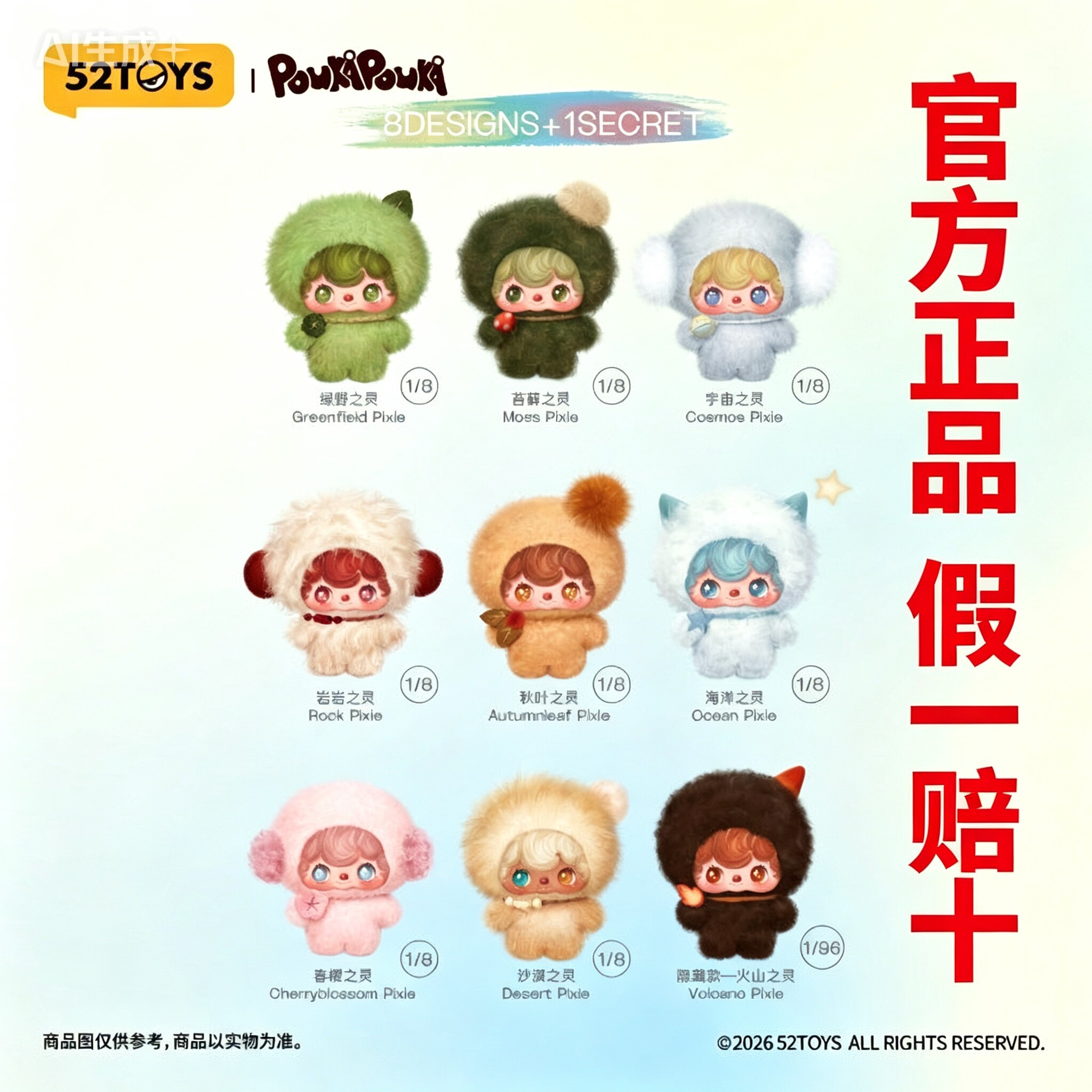 周柯宇同款正版52TOYS波卡波卡POUKA寰宇之灵盲盒毛绒挂件隐藏款