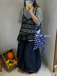 沐皙蕾丝镂空吊带日系森女风马甲2026夏季日系叠穿新款小衫女款