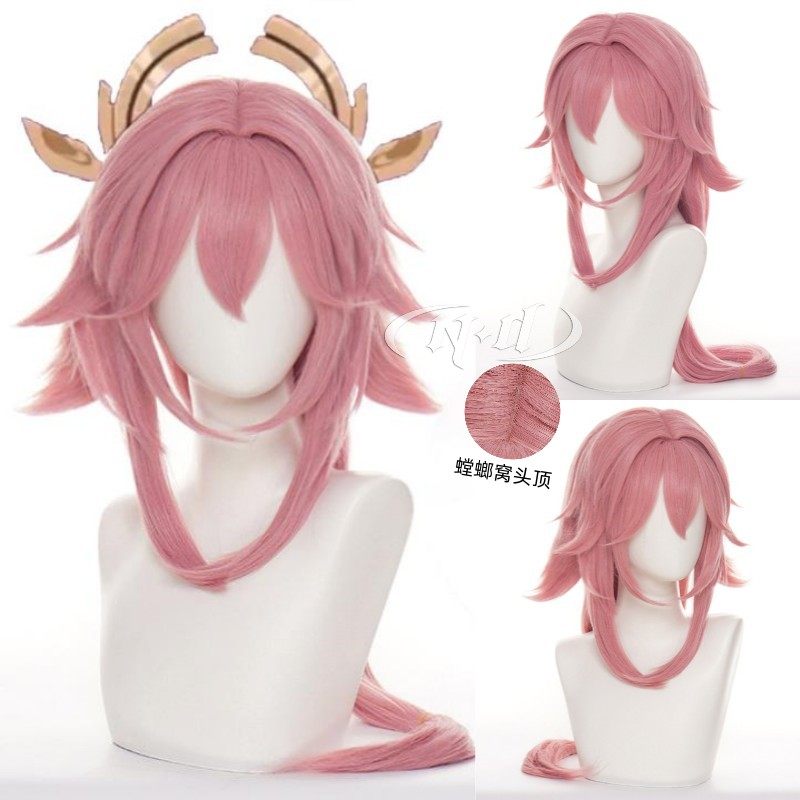 无需修剪！ND家】八重神子原神 cos假发造型款螳螂窝仿真头皮_虎窝淘