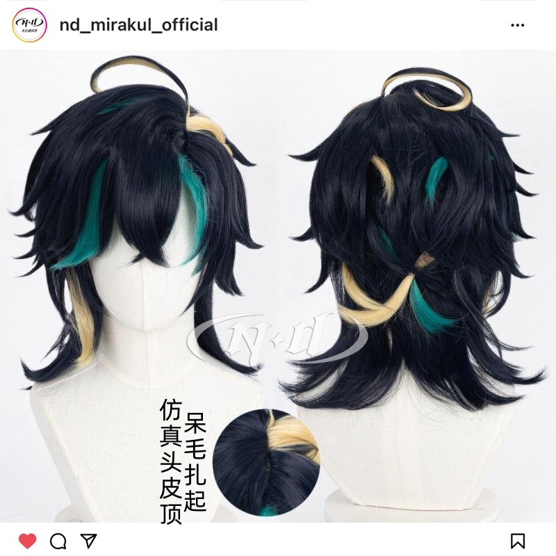 ND家】 基尼奇 原神 角色款cos假发 仿真头皮顶 挑染