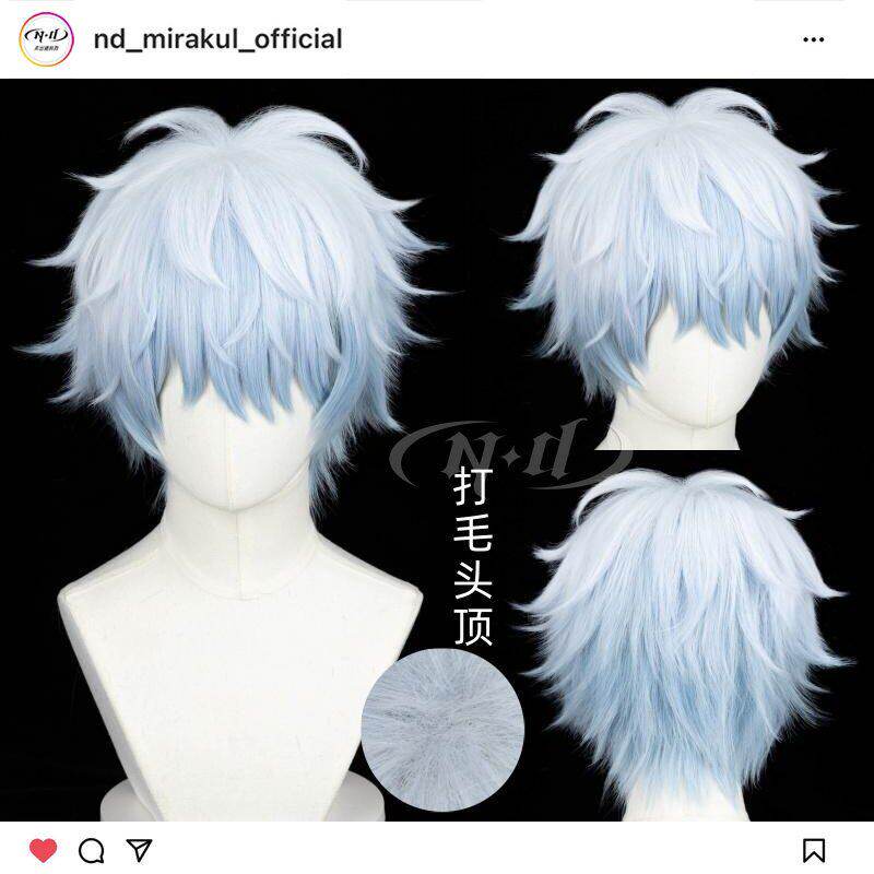 ND家】坂田银时 银魂 角色款cos假发 白蓝三层T色渐变