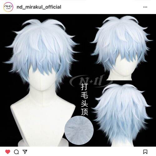 ND家】坂田银时 银魂 角色款cos假发 白蓝三层T色渐变