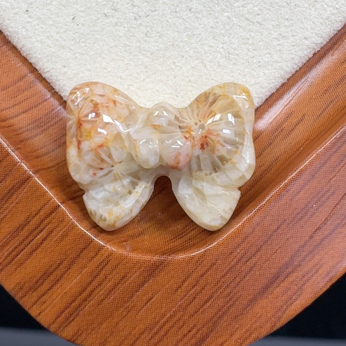 瓷片蕾丝花通孔蝴蝶结