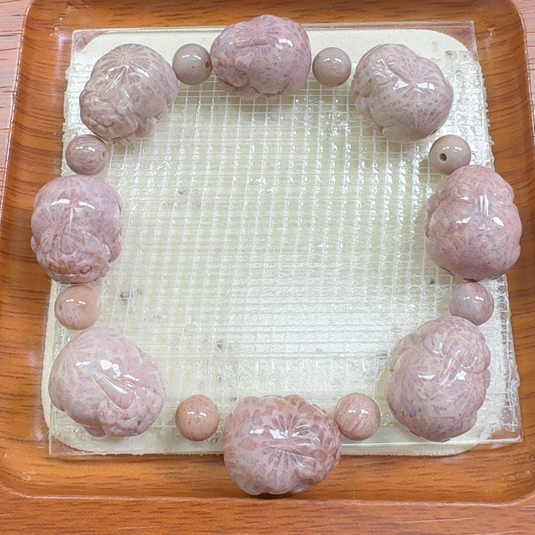 粉大花貔貅 招米米手串美丽