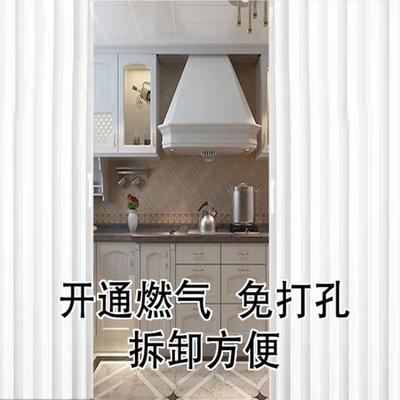 PVC折叠门推拉门卫生间厨房隔断燃气临时门简易免打孔伸缩隐形门