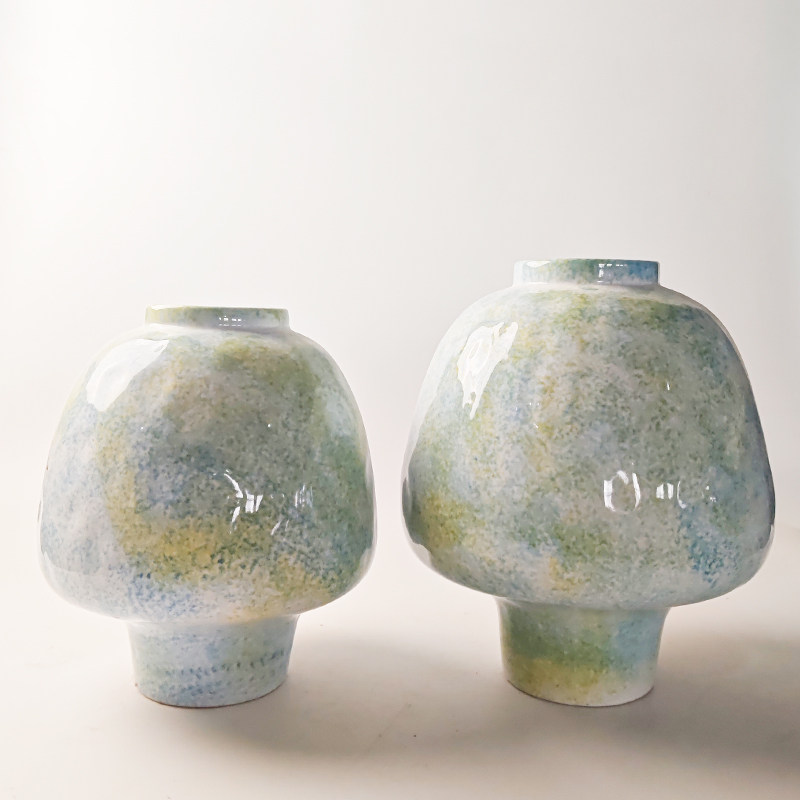 景德镇新中式彩绘陶瓷花瓶摆件客厅插花水培轻奢高级感桌面陶罐,家居饰品,花瓶,淘宝优惠券,粉丝福利购,淘宝优惠卷