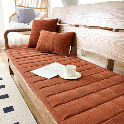 雪尼尔实木红异形型定做制四季通用防滑加厚海绵坐商务沙发垫套罩