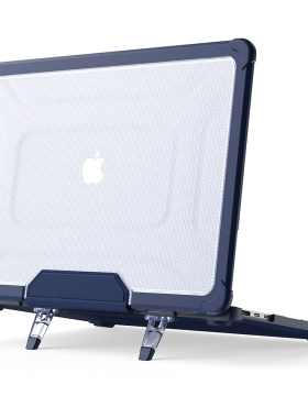 适用macbook air15保护套pro13英寸14寸m2m1 2023笔记本外壳苹果电脑壳硬TPU包边带支架散热透明防摔送键盘膜